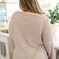 Caught a Vibe V-Neck Waffle Knit Top