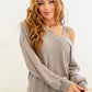 Caught a Vibe V-Neck Waffle Knit Top