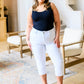 Judy Blue Cool White Mid Rise Capris