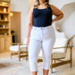 Judy Blue Cool White Mid Rise Capris