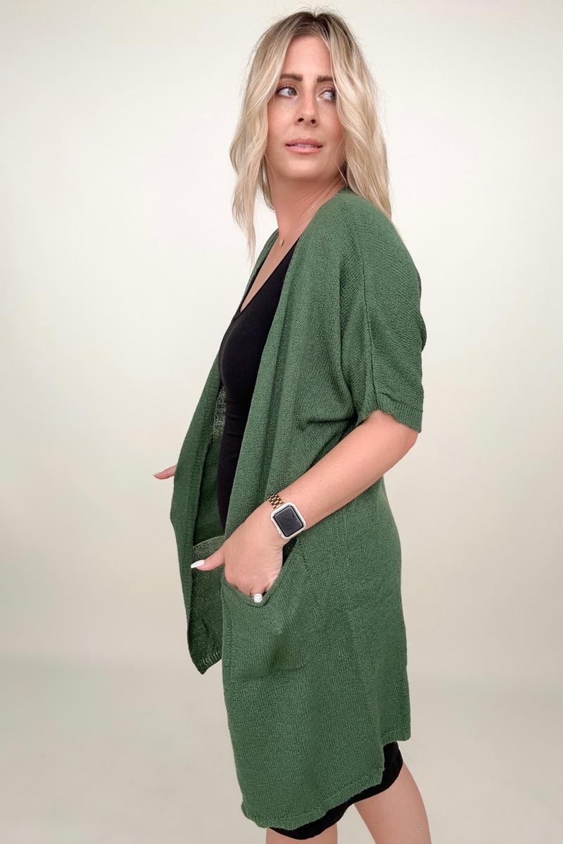 Warm and Cozy Short Sleeve Dolman Cardigan