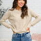 Chai Latte V-Neck Sweater in Oatmeal