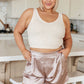 Effortless Reversible Mineral Wash Ribbed Tank in Sand Beige