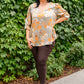 Chantry V Neck Floral Blouse in Sage