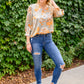 Chantry V Neck Floral Blouse in Sage