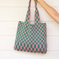 Checkerboard Lazy Wind Big Bag in Pink & Green