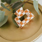Checkered Claw Clip in Orange
