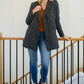 Chic Upon Arrival Button Down Blazer Jacket In Black