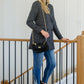 Chic Upon Arrival Button Down Blazer Jacket In Black