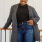 Chic Upon Arrival Button Down Blazer Jacket In Black