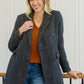 Chic Upon Arrival Button Down Blazer Jacket In Black