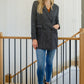 Chic Upon Arrival Button Down Blazer Jacket In Black