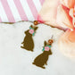 PREORDER: Chocolate Easter Bunny Post Dangle Earrings