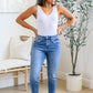 Judy Blue Christina Fringed Pocket Slim Fit Jeans