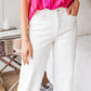 Judy Blue Wide Leg Cropped White Jeans