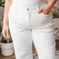 Judy Blue Wide Leg Cropped White Jeans