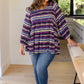 Circle Back Striped V-Neck Top