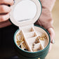 Circular Travel Jewelry Case in Green