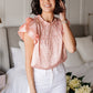 City Escape Top In Peach