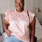 City Escape Top In Peach