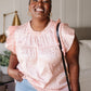 City Escape Top In Peach