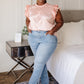 City Escape Top In Peach