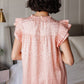 City Escape Top In Peach