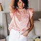 City Escape Top In Peach