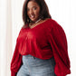 Cityscape Blouse In Burgundy