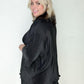 Pleated Button Down Top And Shorts Set in Black