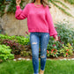 Claim The Stage Knit Sweater In Hot Pink