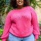 Claim The Stage Knit Sweater In Hot Pink
