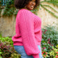 Claim The Stage Knit Sweater In Hot Pink