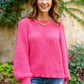 Claim The Stage Knit Sweater In Hot Pink