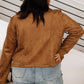 Clara Faux Suede Moto Jacket in Camel