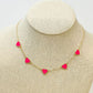 PREORDER: Classic Pink Heart Enamel Station Necklace