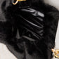 Classy And Carefree Faux Fur Bag In Black