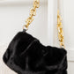 Classy And Carefree Faux Fur Bag In Black