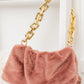 Classy And Carefree Faux Fur Bag In Mauve