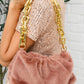 Classy And Carefree Faux Fur Bag In Mauve