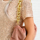 Classy And Carefree Faux Fur Bag In Mauve