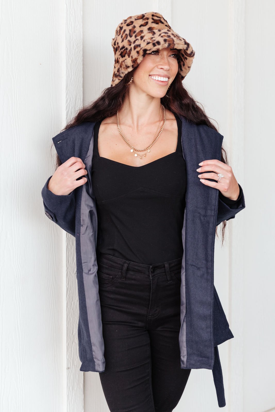 Classy & Sassy Peacoat in Navy