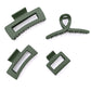Claw Clip Set of 4 in Forest Green
