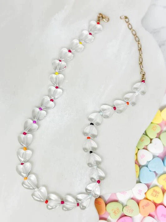 PREORDER: Clear Heart Chunky Necklace