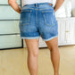 Judy Blue Frayed Waistband Button Fly Shorts