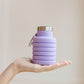 Collapsing Silicon Water Bottle in Purple