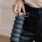 Collapsing Silicon Water Bottle in Black