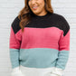 Color Blocked Striped Knit Sweater