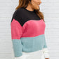 Color Blocked Striped Knit Sweater