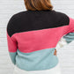 Color Blocked Striped Knit Sweater